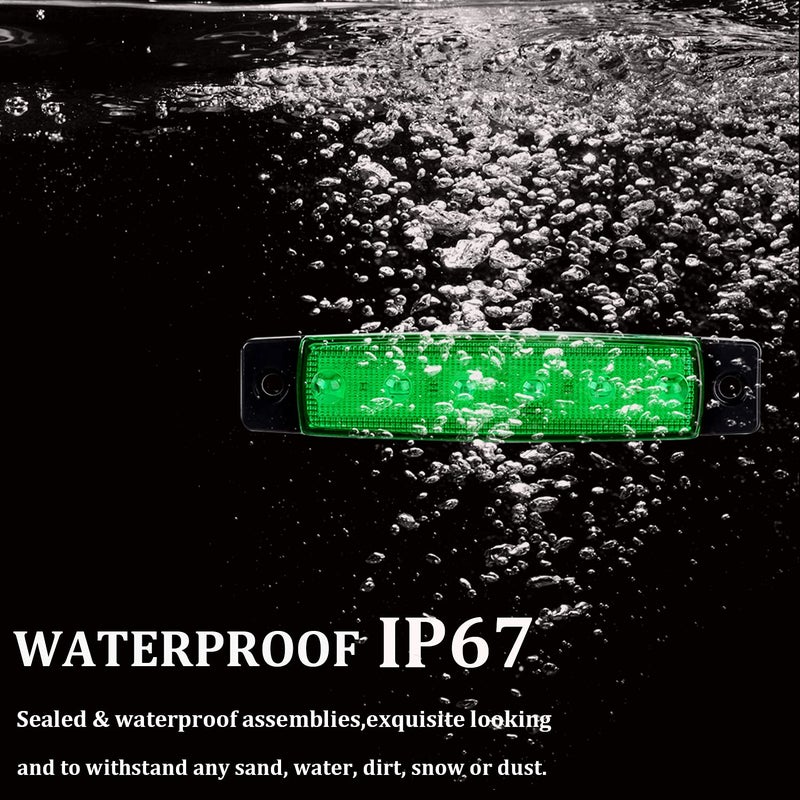 PSEQT LED Boat Interior Lights Marine Courtesy Light Strip Deck Transom Cockpit Navigation Lighting Waterproof for Fishing Pontoon Kayak Yacht Sailboat (Green 10Pcs) - Image 3